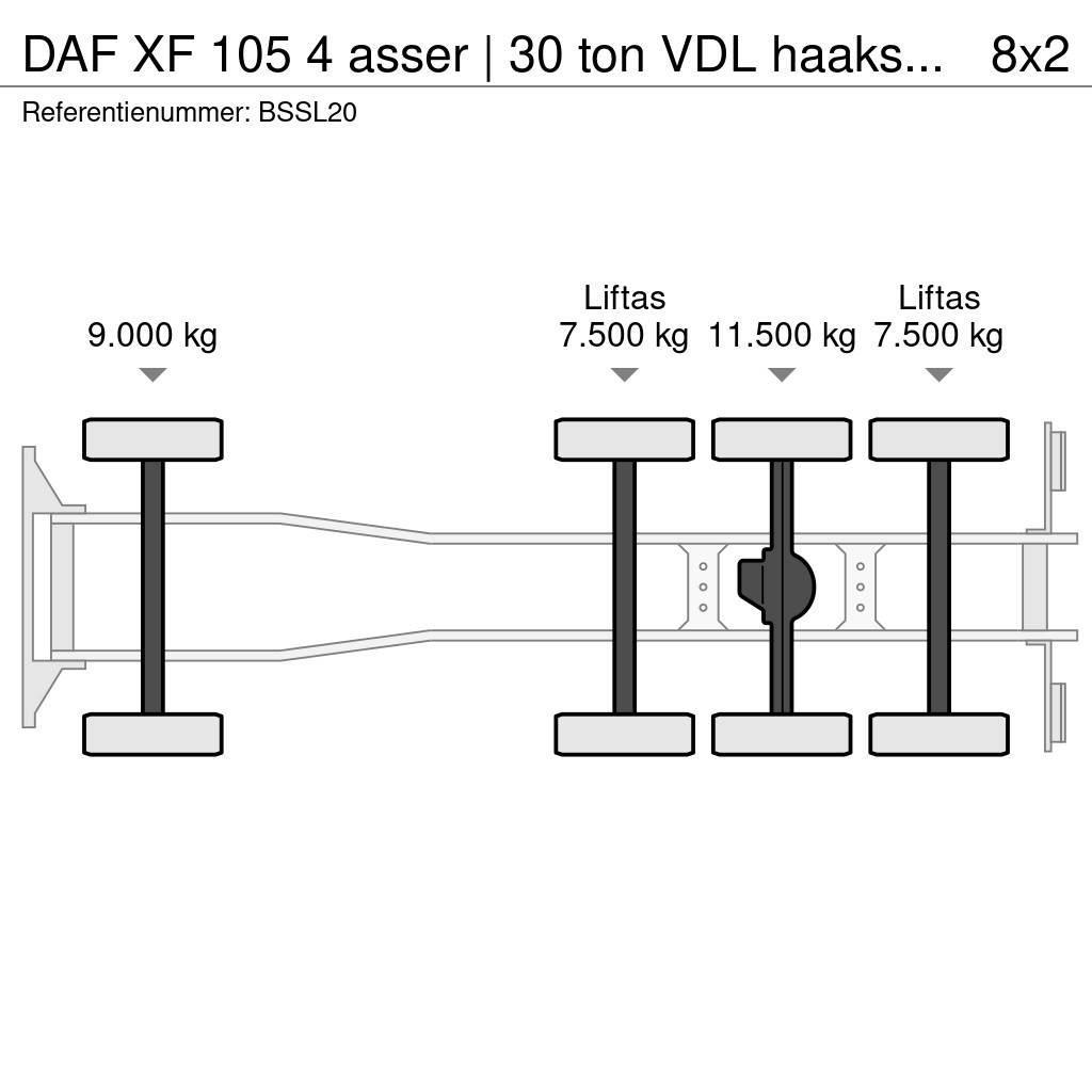 DAF XF 105 4 asser | 30 ton VDL haaksysteem | manual | Konksliftveokid