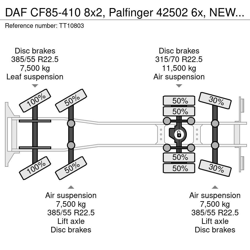 DAF CF85-410 8x2, Palfinger 42502 6x, NEW Engine Maastikutõstukid