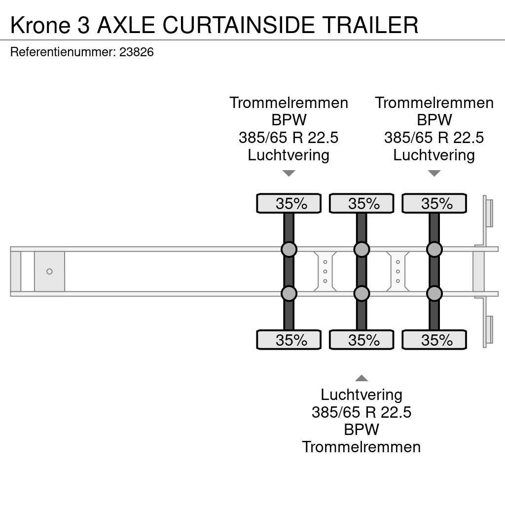 Krone 3 AXLE CURTAINSIDE TRAILER Tentpoolhaagised