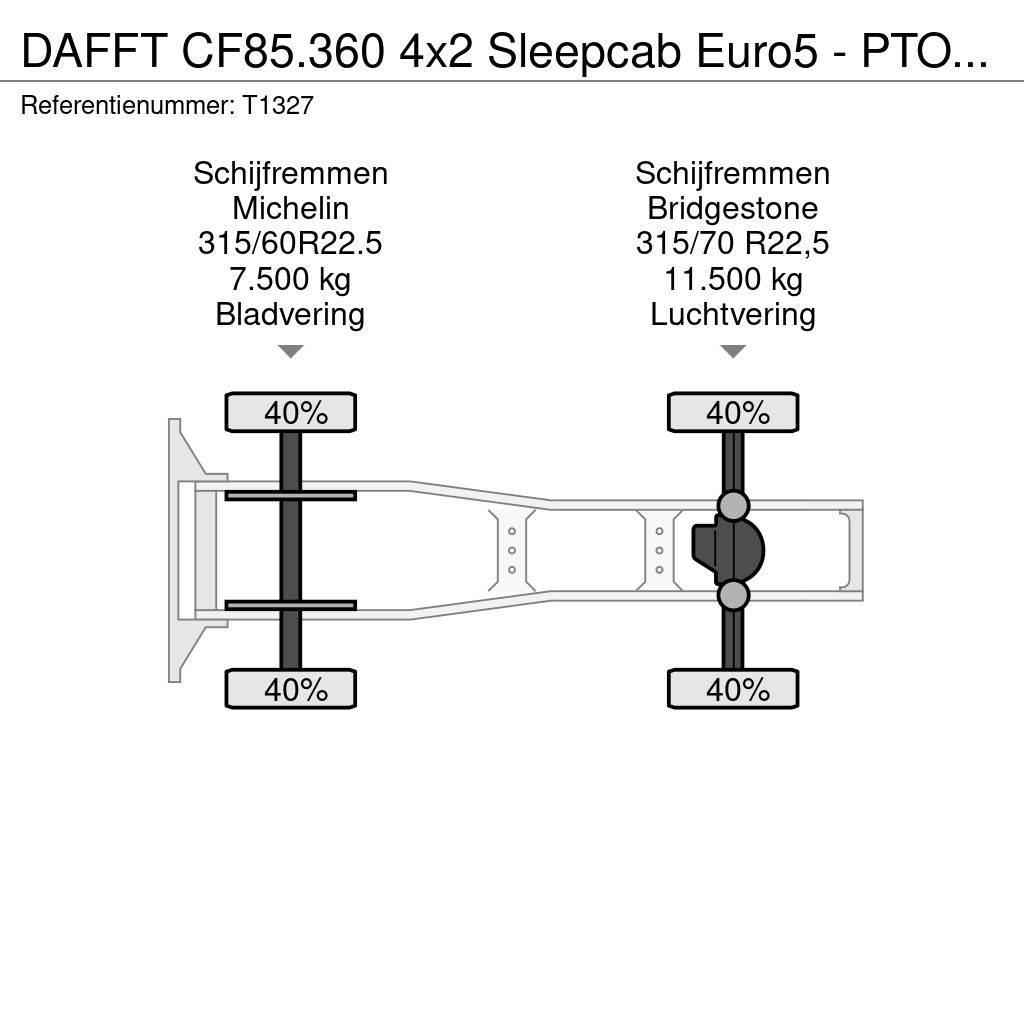 DAF FT CF85.360 4x2 Sleepcab Euro5 - PTO Prep - 3-Spaa Sadulveokid