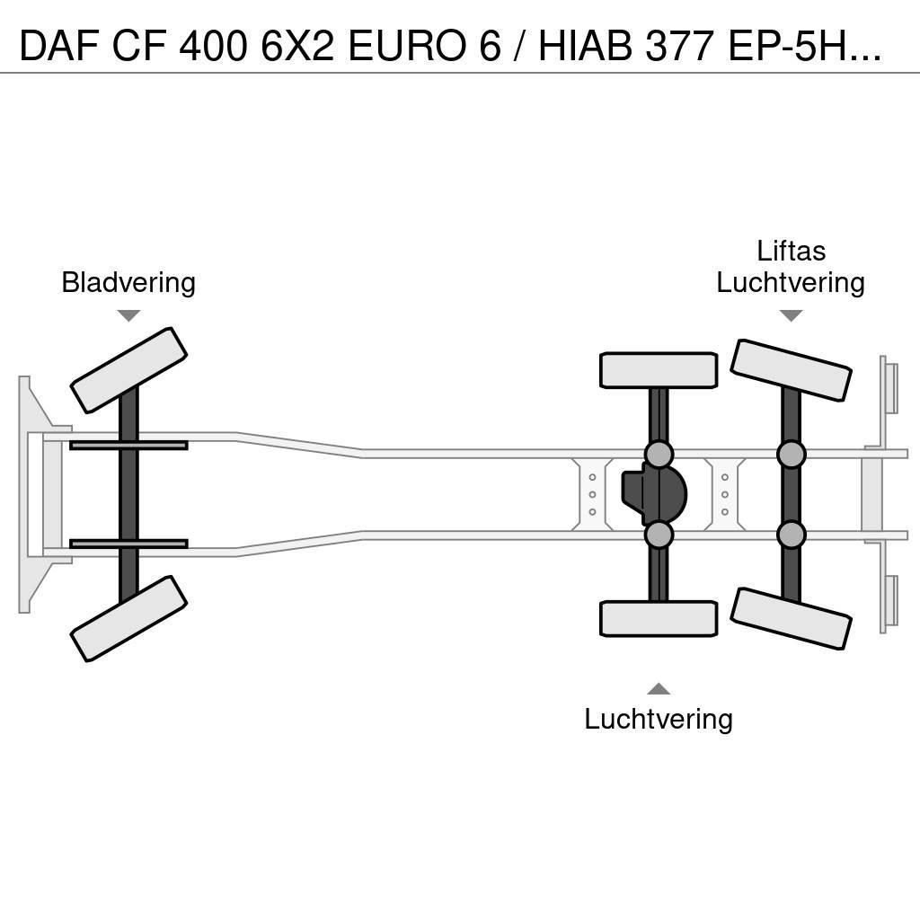 DAF CF 400 6X2 EURO 6 / HIAB 377 EP-5HIPRO / 37 T/M KR Madelautod