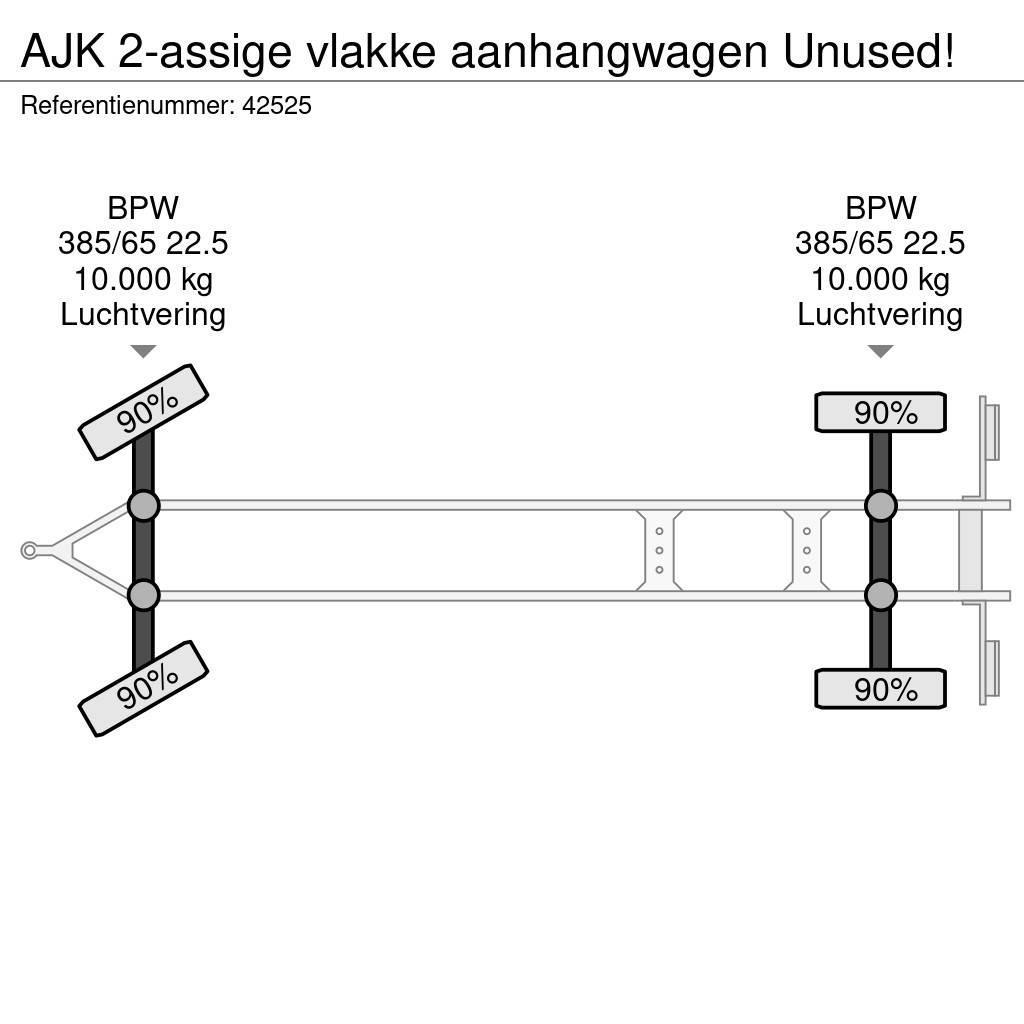 AJK 2-assige vlakke aanhangwagen Unused! Konteinerveohaagised