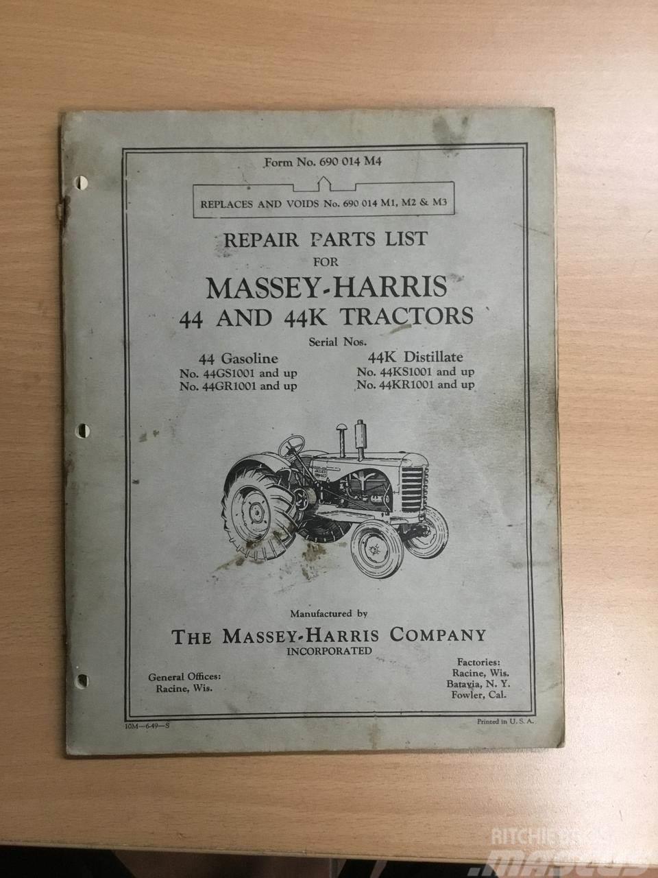 Massey Ferguson Parts list - manual Muud põllumajandusmasinad