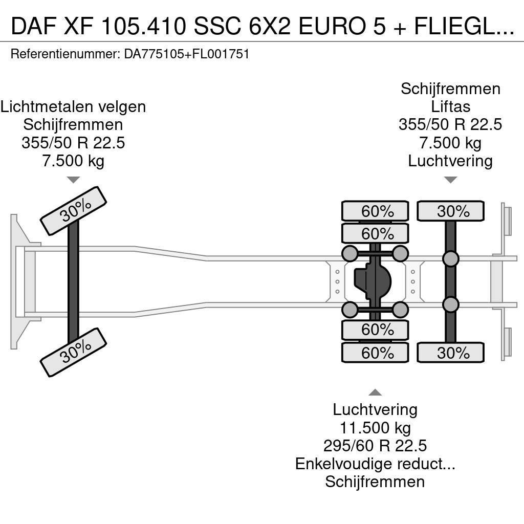 DAF XF 105.410 SSC 6X2 EURO 5 + FLIEGL 2 AXLE Külmikautod