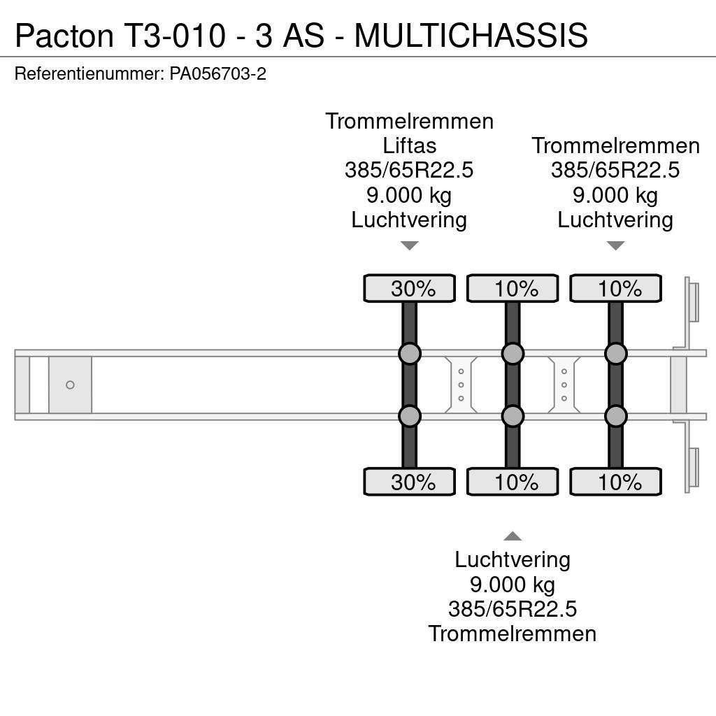 Pacton T3-010 - 3 AS - MULTICHASSIS Konteinerveo poolhaagised