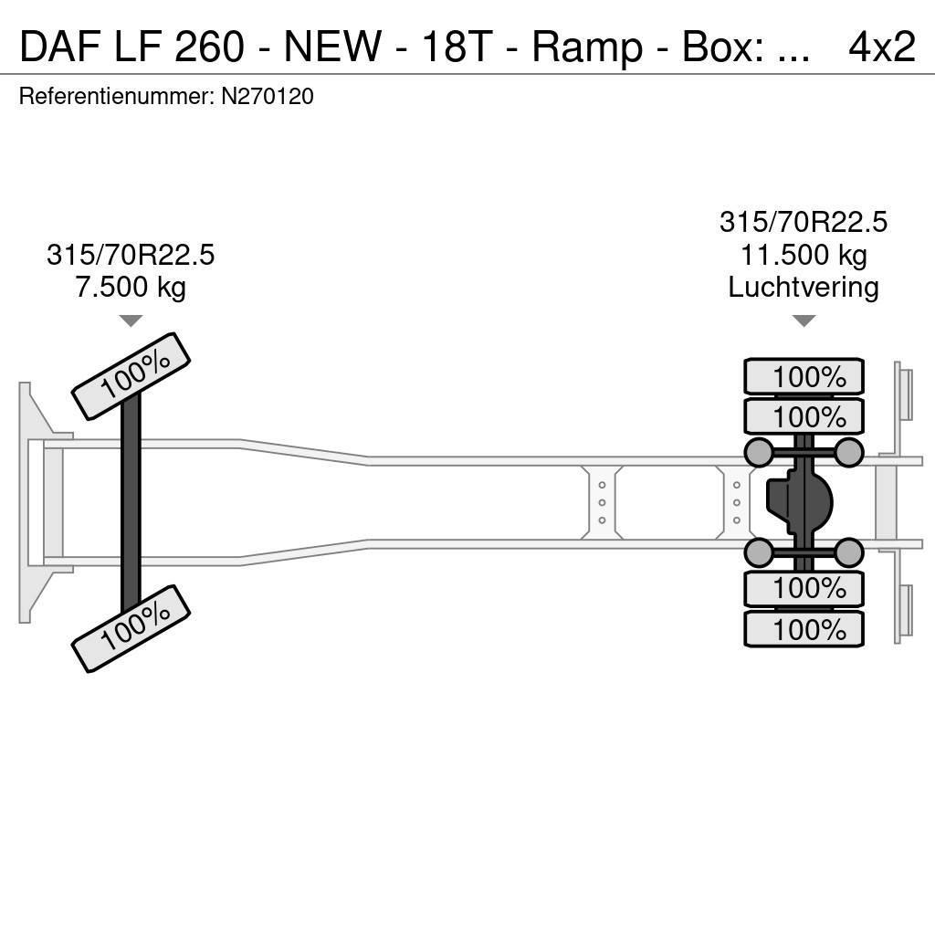 DAF LF 260 - NEW - 18T - Ramp - Box: 7.50 - 2.50 - Too Autoveokid