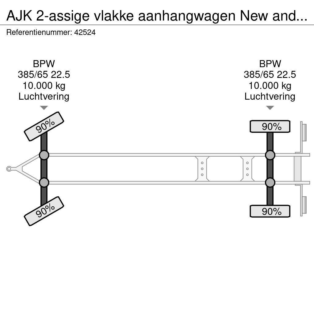 AJK 2-assige vlakke aanhangwagen New and Unused! Madelhaagised