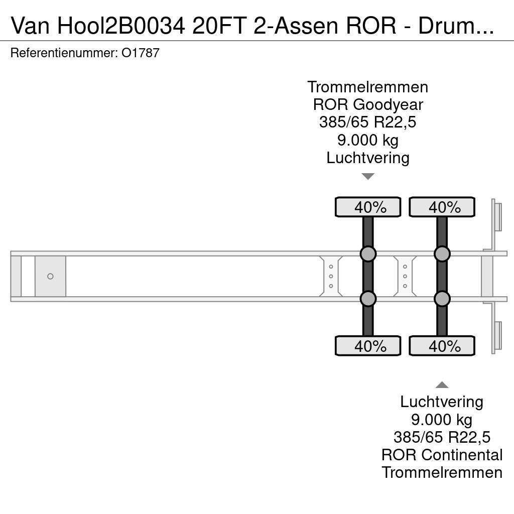Van Hool 2B0034 20FT 2-Assen ROR - DrumBrakes - Airsuspensi Konteinerveo poolhaagised