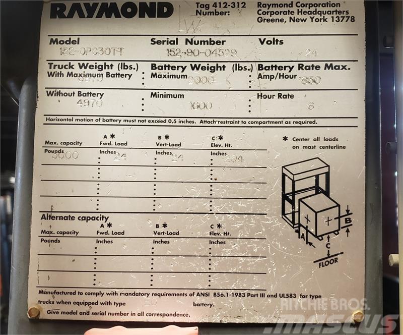 Raymond 152-OPC30TT Keskmise kõrgusega komplekteerimistõstukid