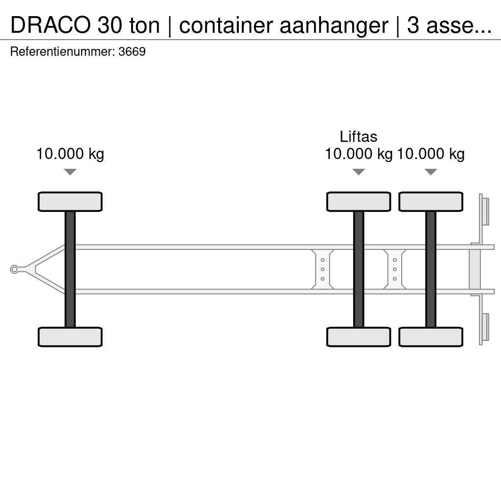 Draco 30 ton | container aanhanger | 3 asser overzetter Konteinerveohaagised