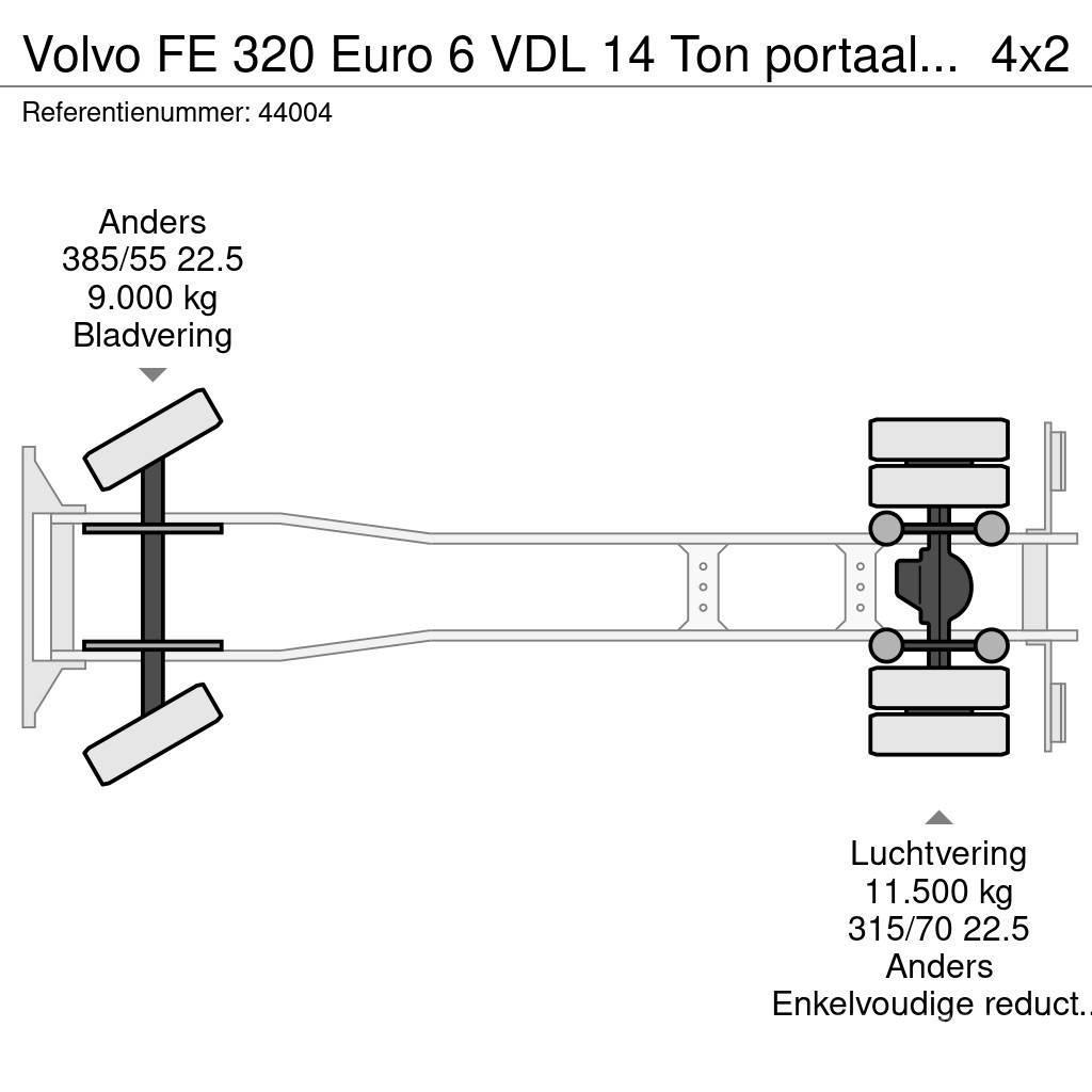 Volvo FE 320 Euro 6 VDL 14 Ton portaalarmsysteem Vahetuskastiga tõstukautod