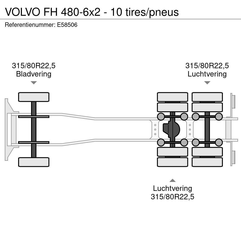 Volvo FH 480-6x2 - 10 tires/pneus Konteinerveokid