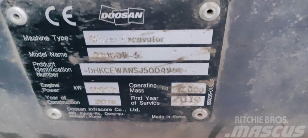 Doosan DX 160 W-5 Ratasekskavaatorid