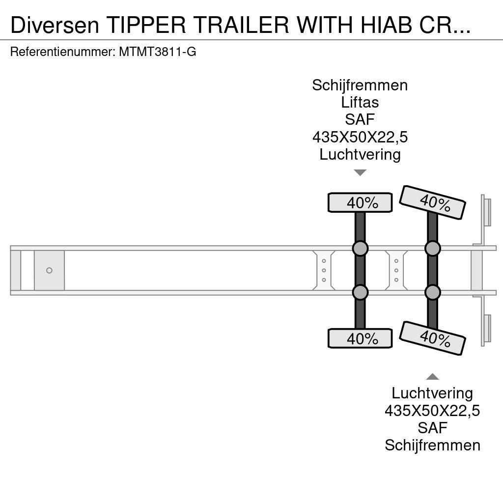  Diversen TIPPER TRAILER WITH HIAB CRANE 099 B-3 HI Kallur-poolhaagised