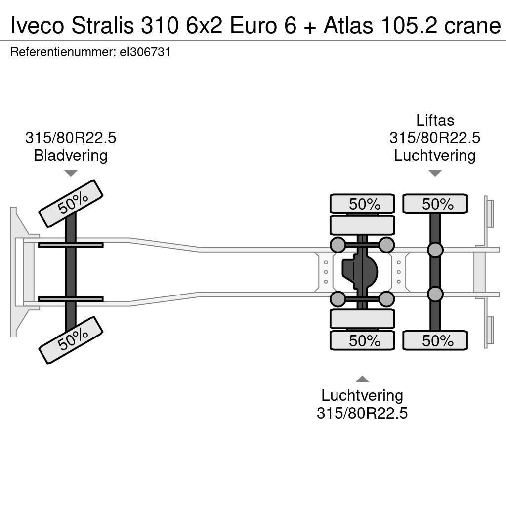 Iveco Stralis 310 6x2 Euro 6 + Atlas 105.2 crane Madelautod