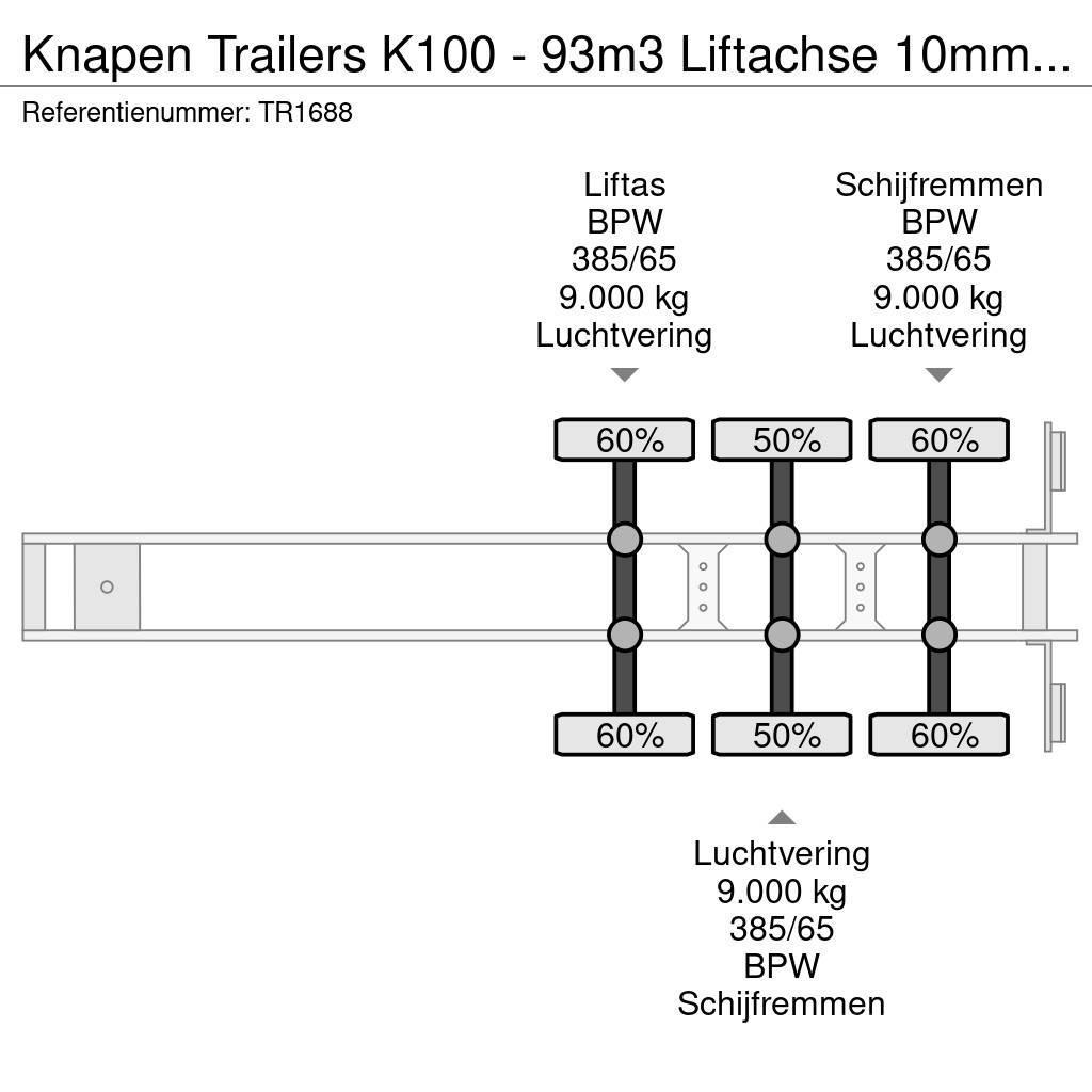 Knapen Trailers K100 - 93m3 Liftachse 10mm Powersheet Liikuvpõrand poolhaagised