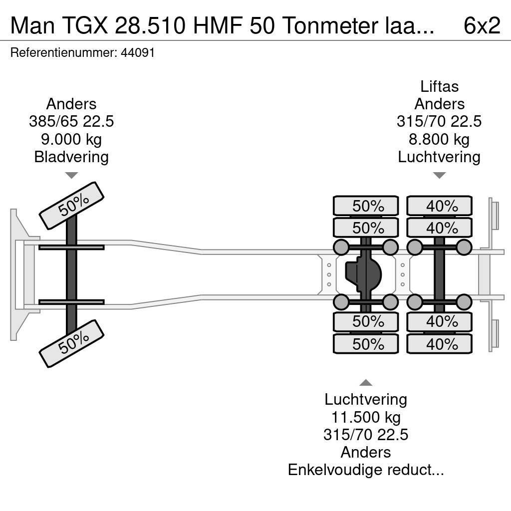 MAN TGX 28.510 HMF 50 Tonmeter laadkraan + Fly-Jib Auto korvtõstukid