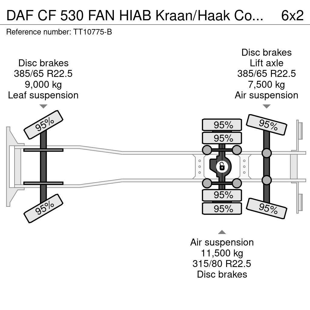 DAF CF 530 FAN HIAB Kraan/Haak Combikeuring 12-2030 Maastikutõstukid