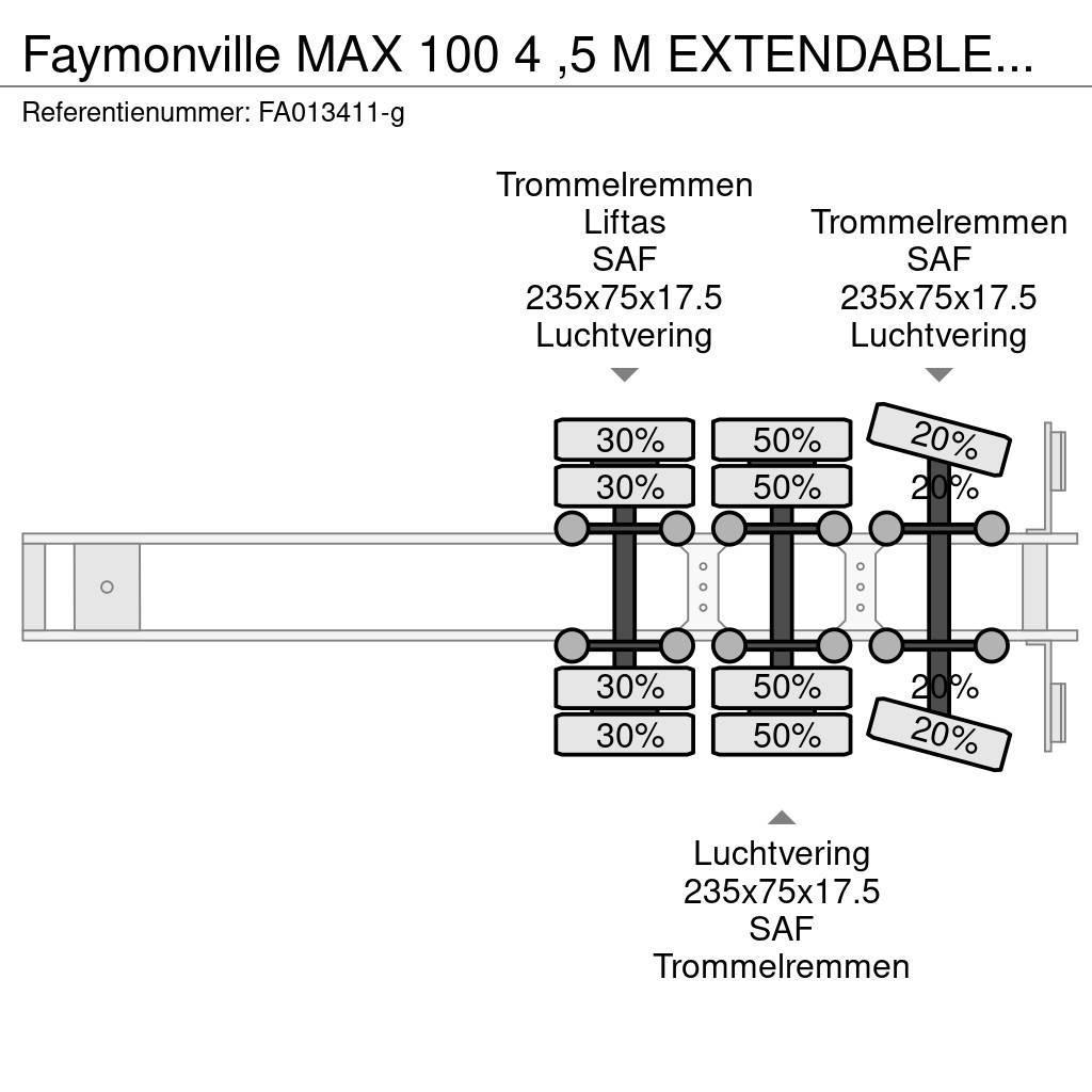 Faymonville MAX 100 4 ,5 M EXTENDABLE LAST AXEL STEERING Raskeveo poolhaagised