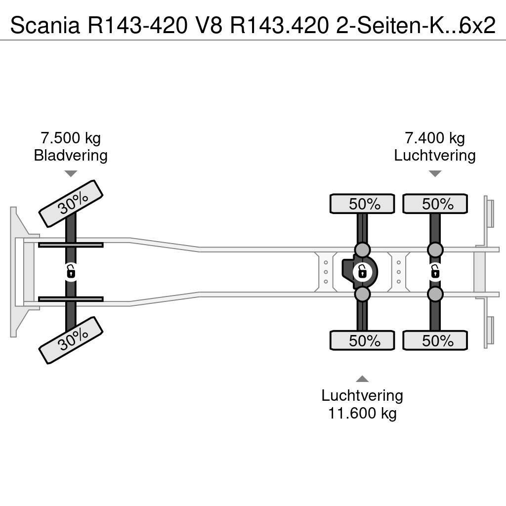Scania R143-420 V8 R143.420 2-Seiten-Kipper 6x2 Manualget Kallurid