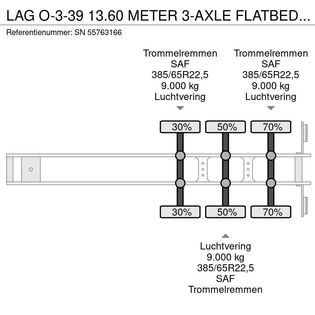 LAG O-3-39 13.60 METER 3-AXLE FLATBED (4 IDENTICAL UNI Madelpoolhaagised