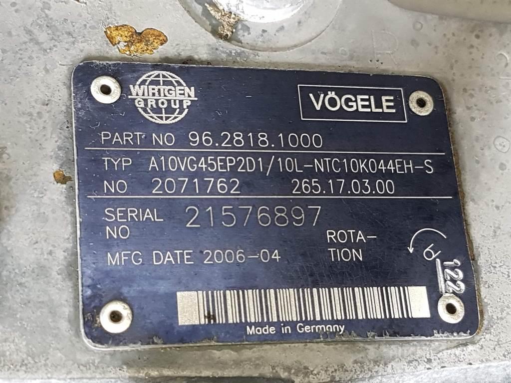 Vögele -Rexroth A10VG45EP2D1/10L-96.2818.1000-Drive pump Hüdraulika