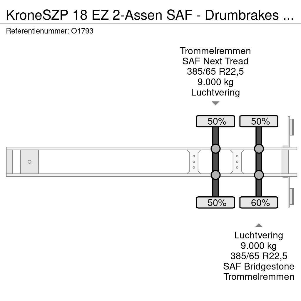 Krone SZP 18 EZ 2-Assen SAF - Drumbrakes - 20FT connecti Konteinerveo poolhaagised