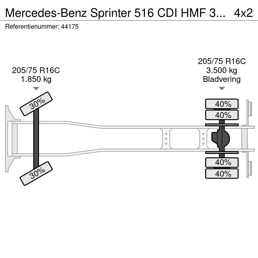 Mercedes-Benz Sprinter 516 CDI HMF 3 Tonmeter laadkraan Maastikutõstukid