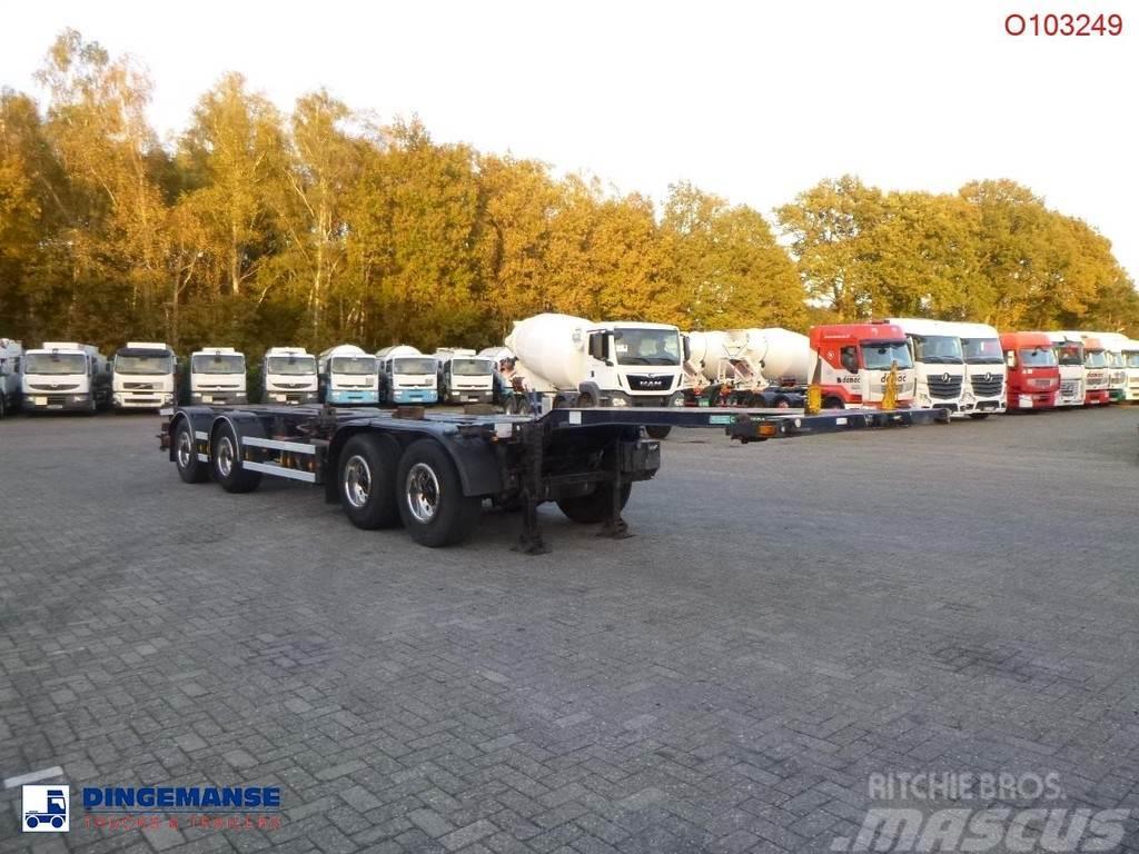 D-tec 4-axle container combi trailer (2 + 2 axles) Konteinerveo poolhaagised