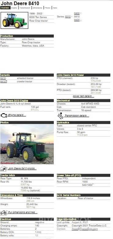 John Deere 8410 Traktorid