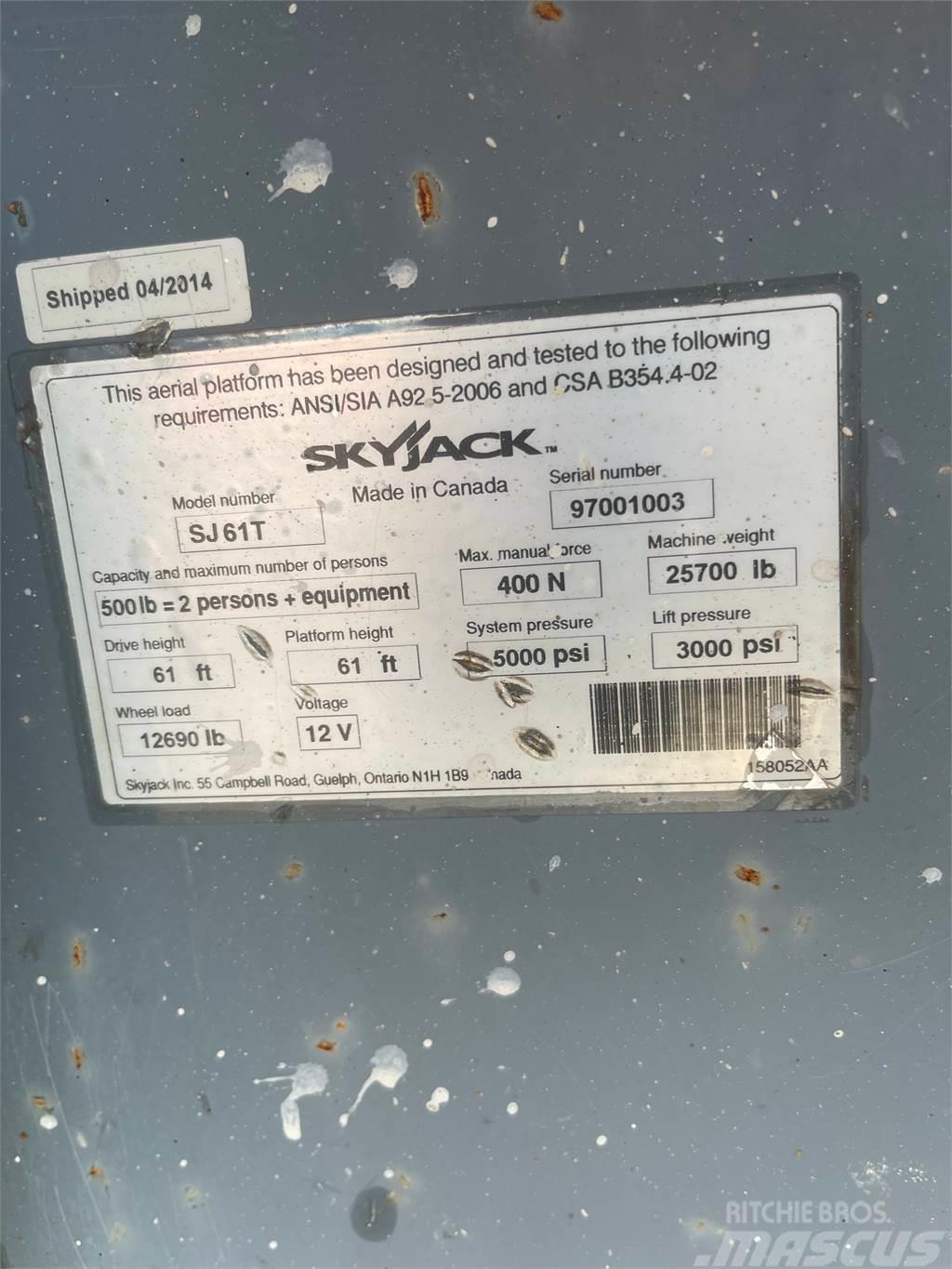 SkyJack SJ61T Nooled ja varred