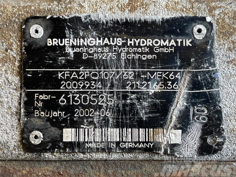 Brueninghaus Hydromatik BRUENINGHAUS HYDROMATIK HYDRAULIC PUMP KFA2FO107 Hüdraulika