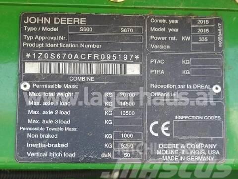 John Deere S670 Teraviljakombainid