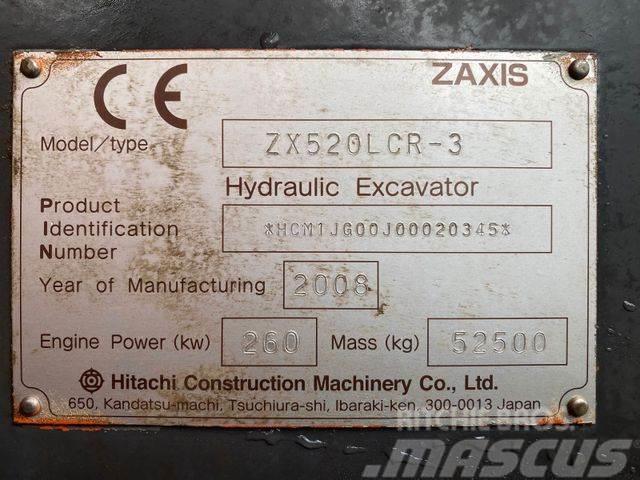 Hitachi ZX520 LCR-3 **BJ. 2008 *17454H/Klima/TOP Zustand Roomikekskavaatorid