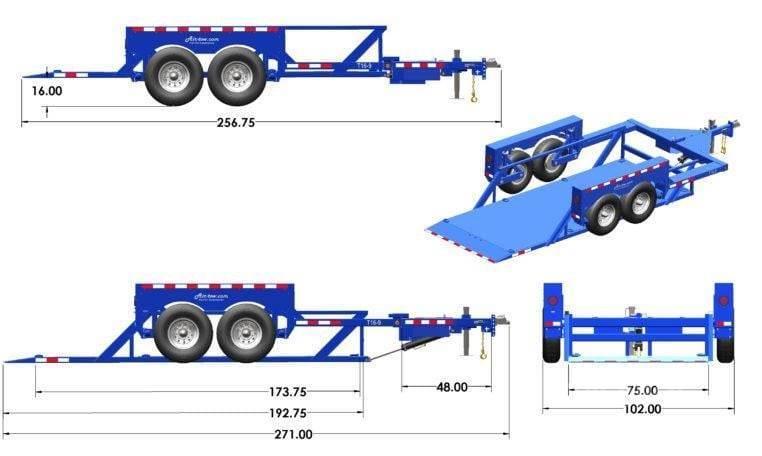 Air-Tow T16-14 FLATBED DROP DECK TRAILER Kerghaagised