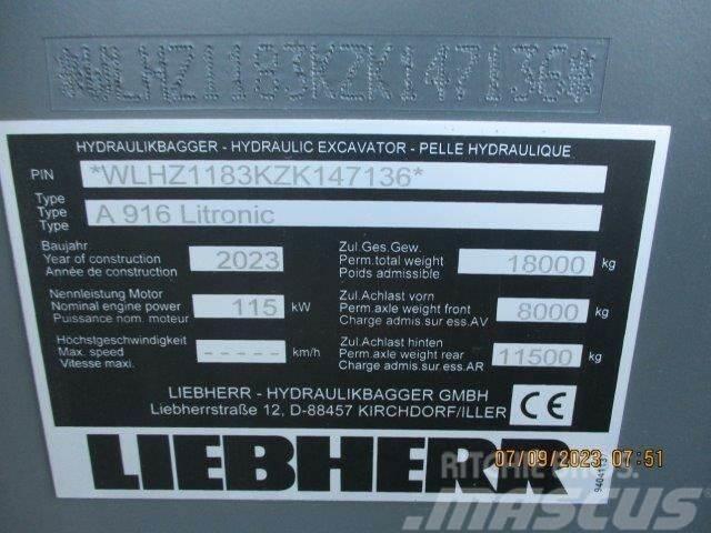 Liebherr A 916 Litronic G6.0-D Ratasekskavaatorid