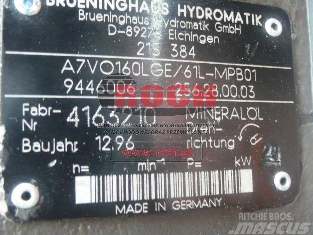 Brueninghaus Hydromatik A7VO160LGE/61L-MPB01 9446006 256.28.00.03 Hüdraulika