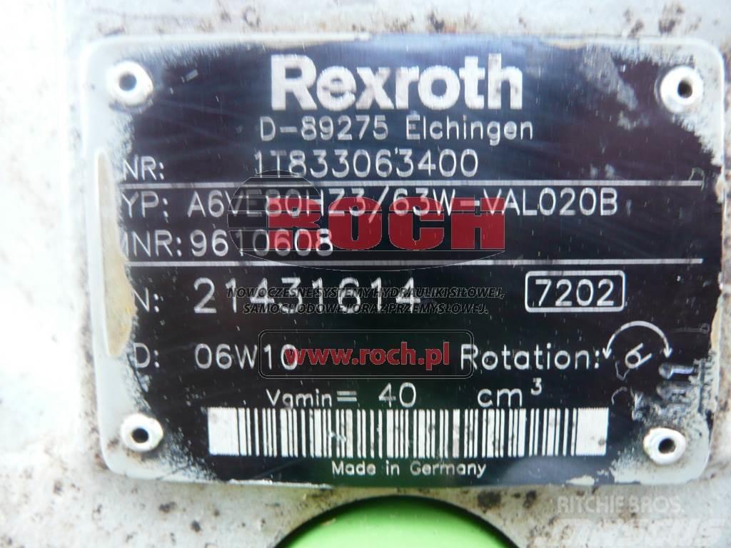 Rexroth A6VE80HZ3/63W-VAL020B 9610608 1T833063400 Mootorid