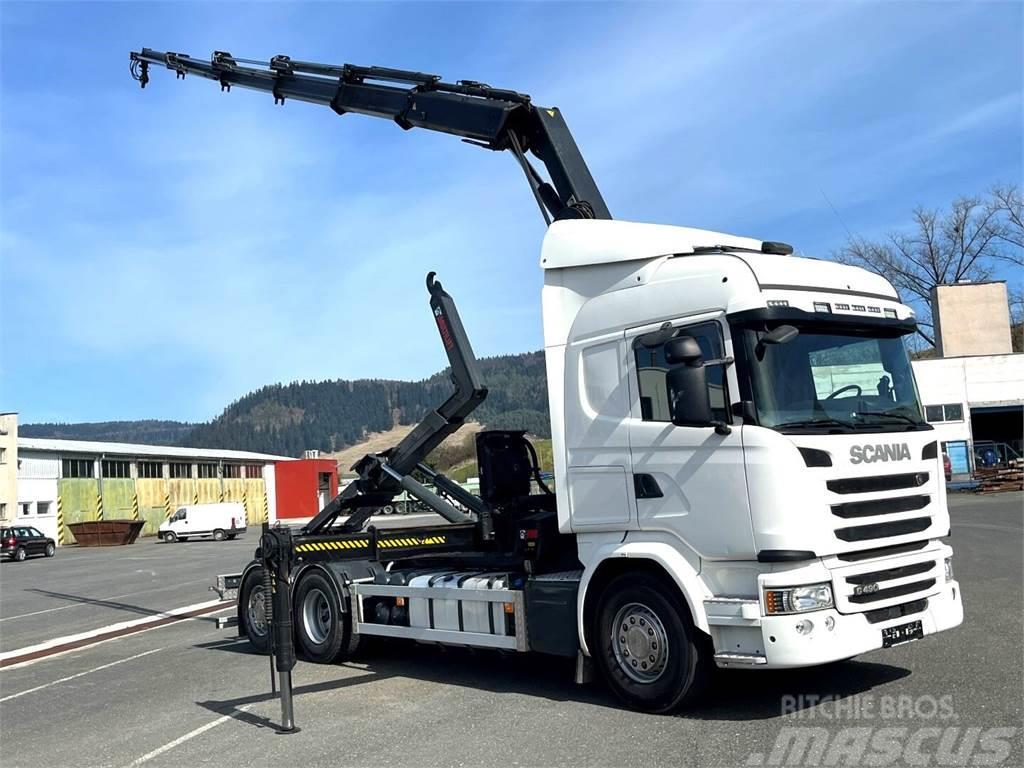 Scania G490, 10/2015, 6x2, Crane hook lift, Hiab 244 - 5  Konksliftveokid