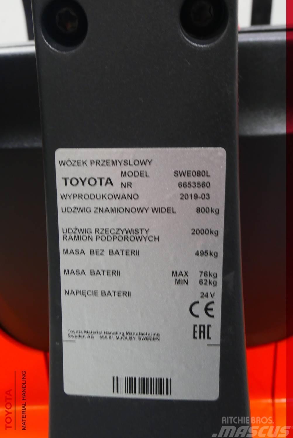 Toyota SWE080L Lithium-ion Järelkäidavad virnastajad
