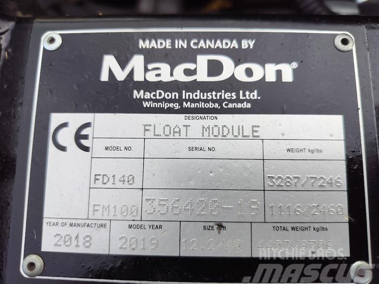 MacDon FD 140 Lisavarustus ja komponendid