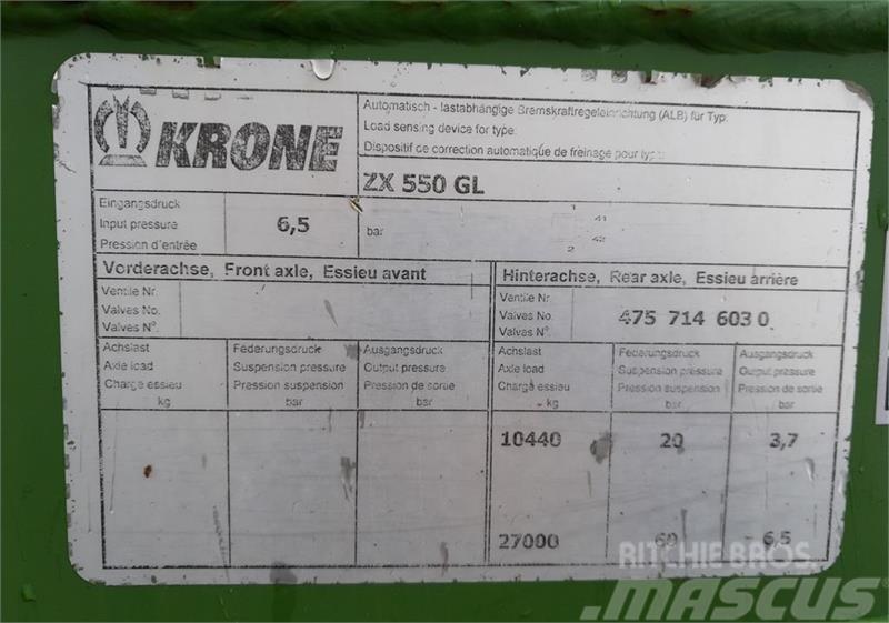 Krone ZX 550 GL Üldotstarbelised haagised